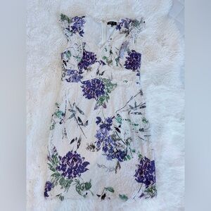 DKNY White Floral Mini Dress